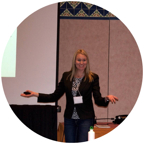 Katherine Sauer presenting at a conference