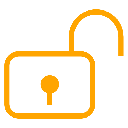 a line graphic of an unlocked padlock